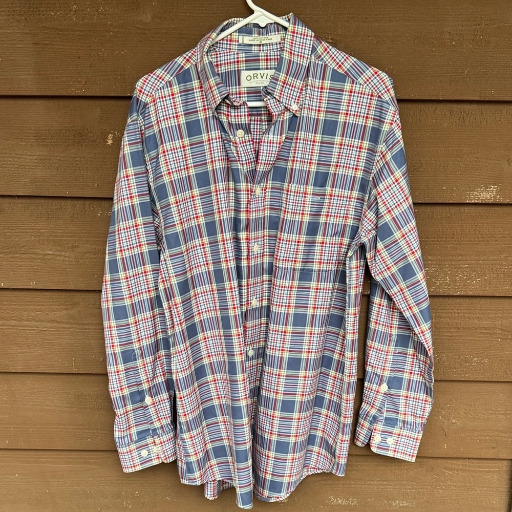 Orvis Men's Multicolor Plaid Button Down Shirt